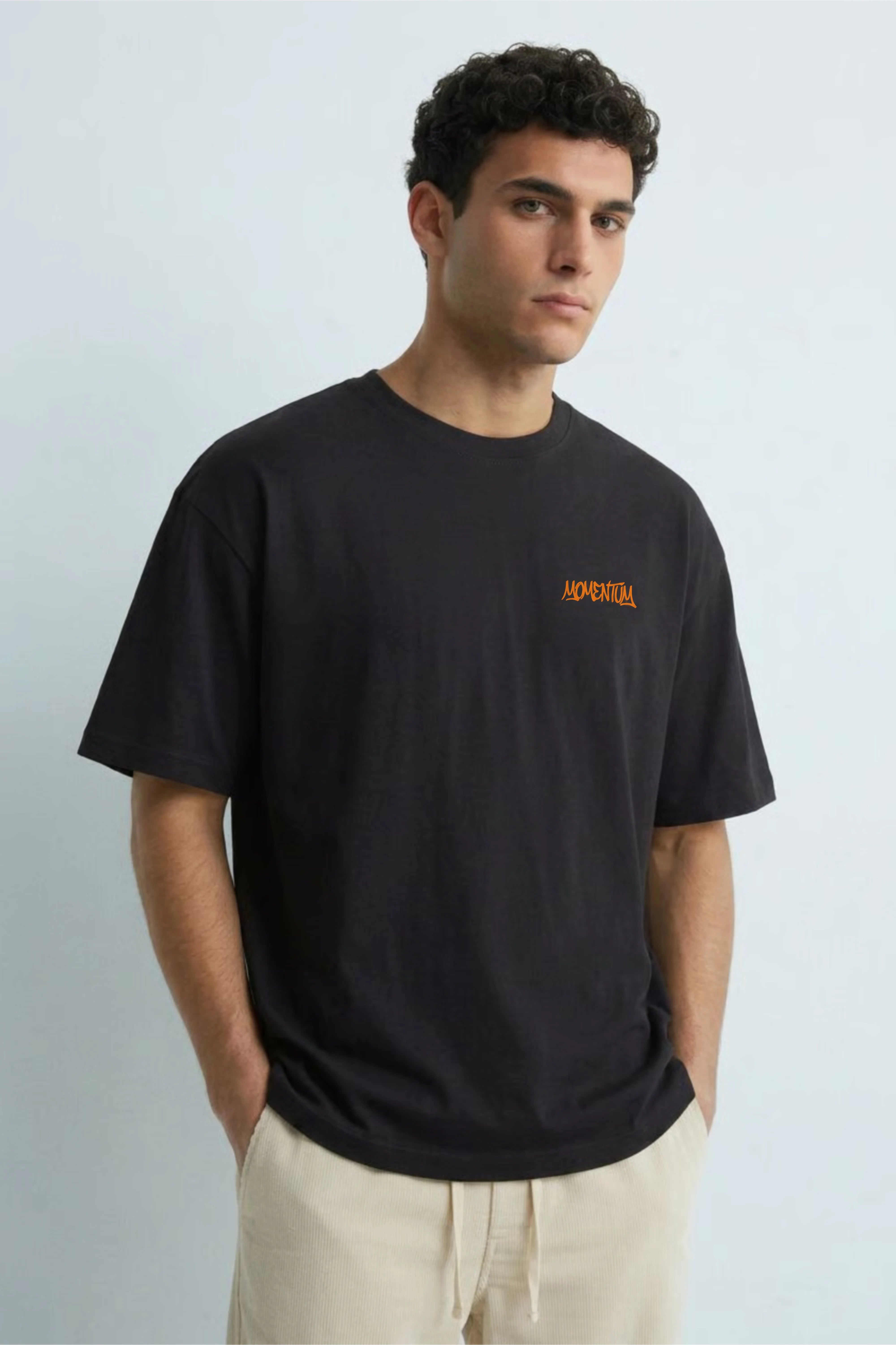 Relaxed Fit Momentum Black T‑Shirt for Men