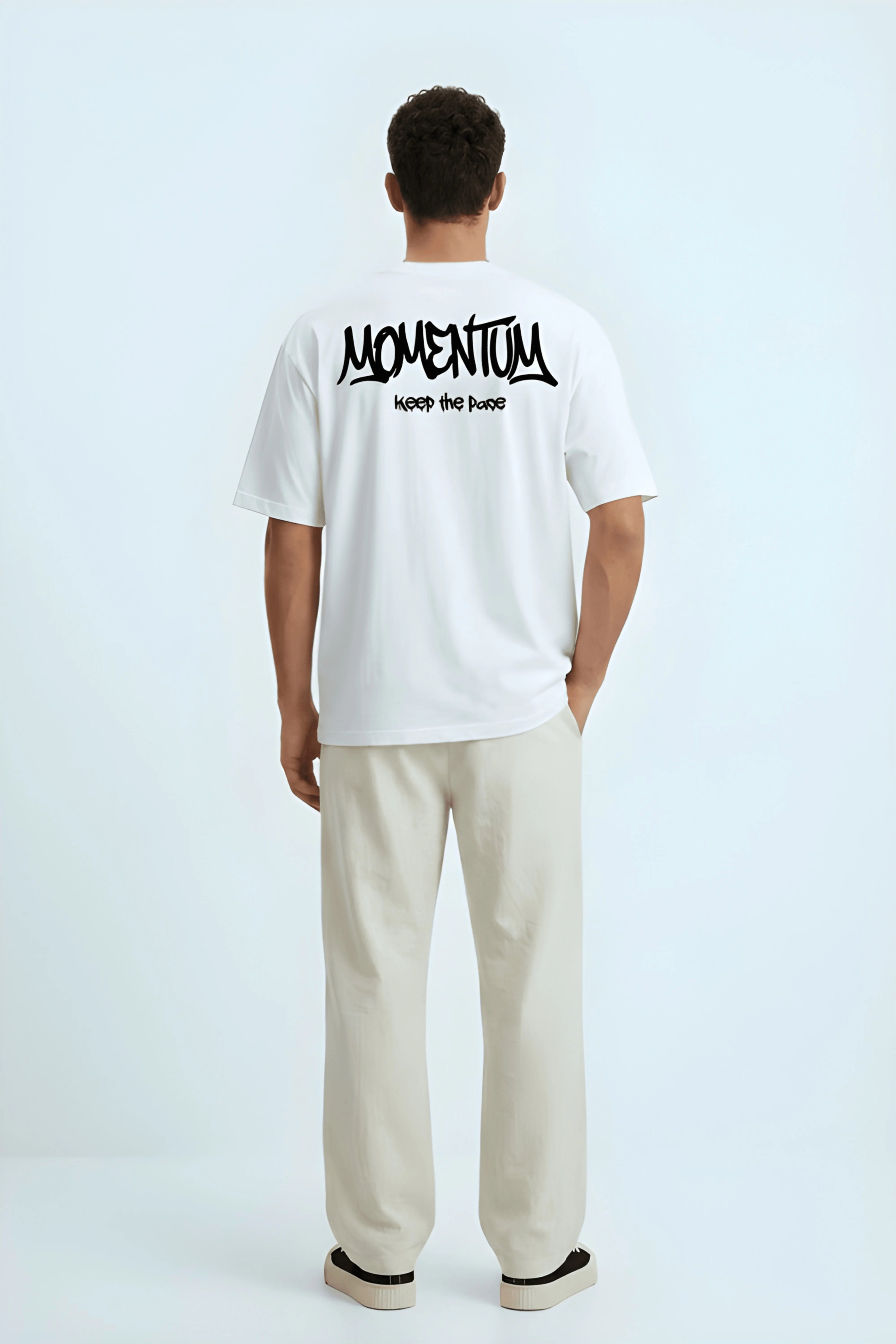 Relaxed Fit Momentum White T‑Shirt for Men