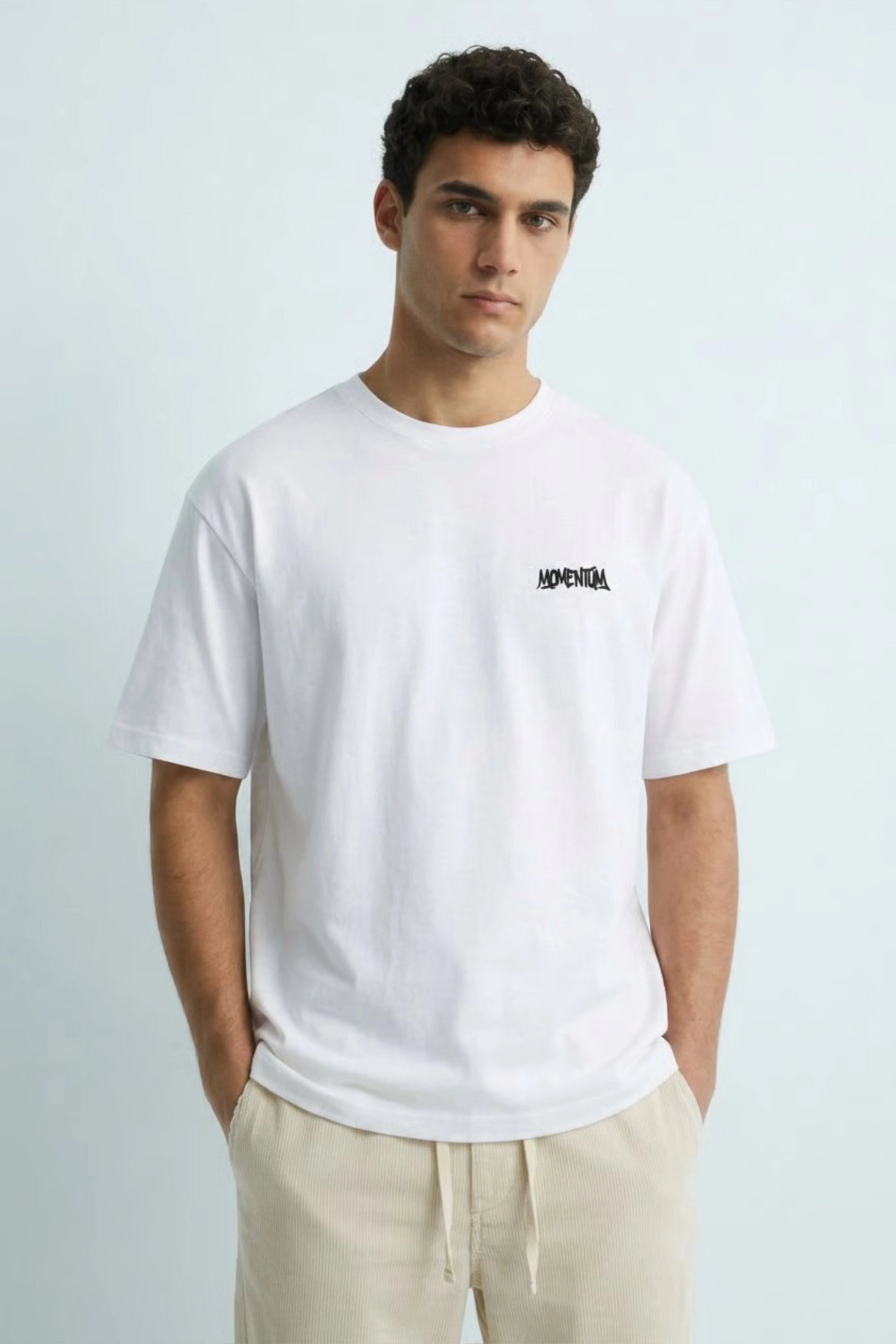 Relaxed Fit Momentum White T‑Shirt for Men