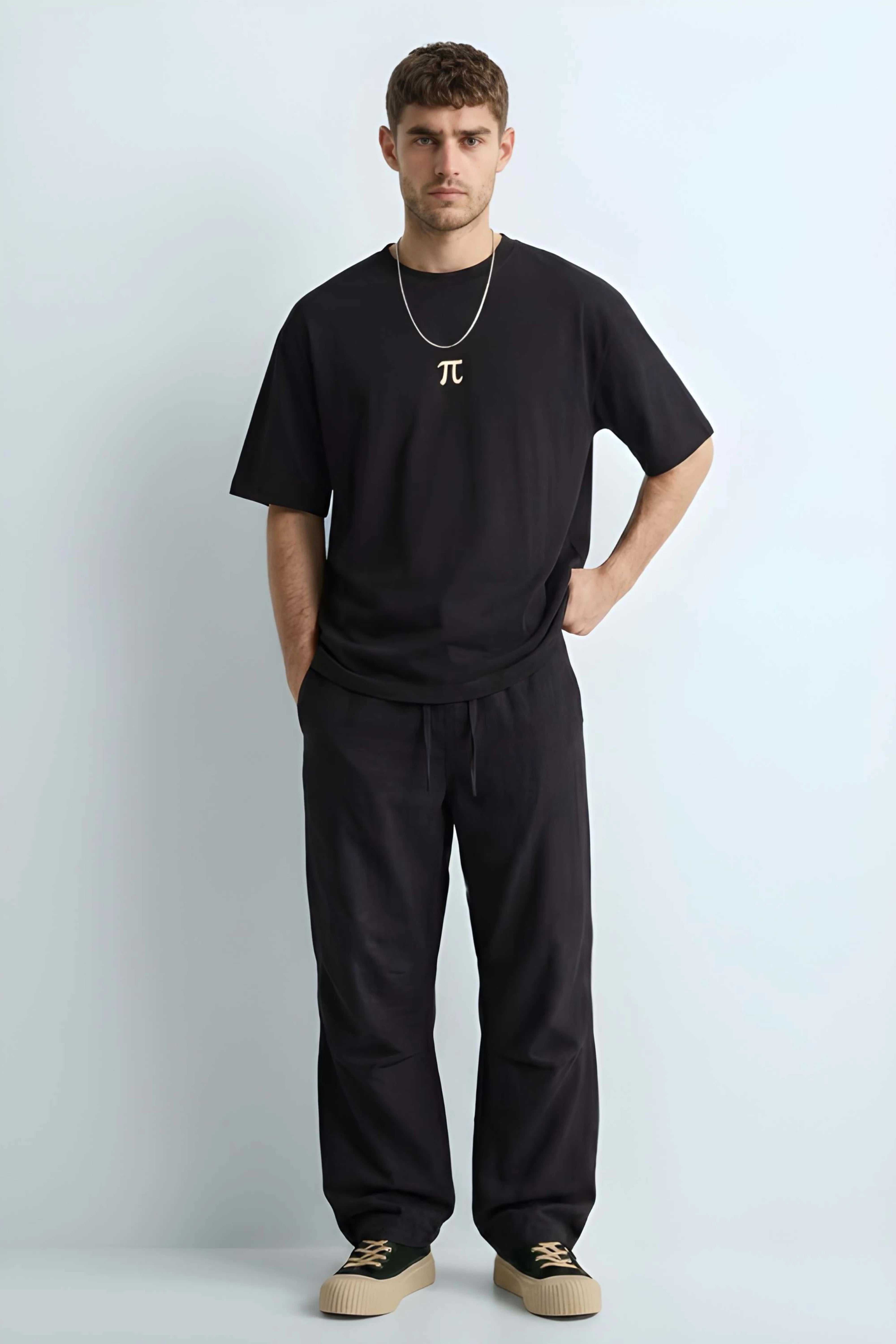 Relaxed Fit Pie Black T‑Shirt for Men