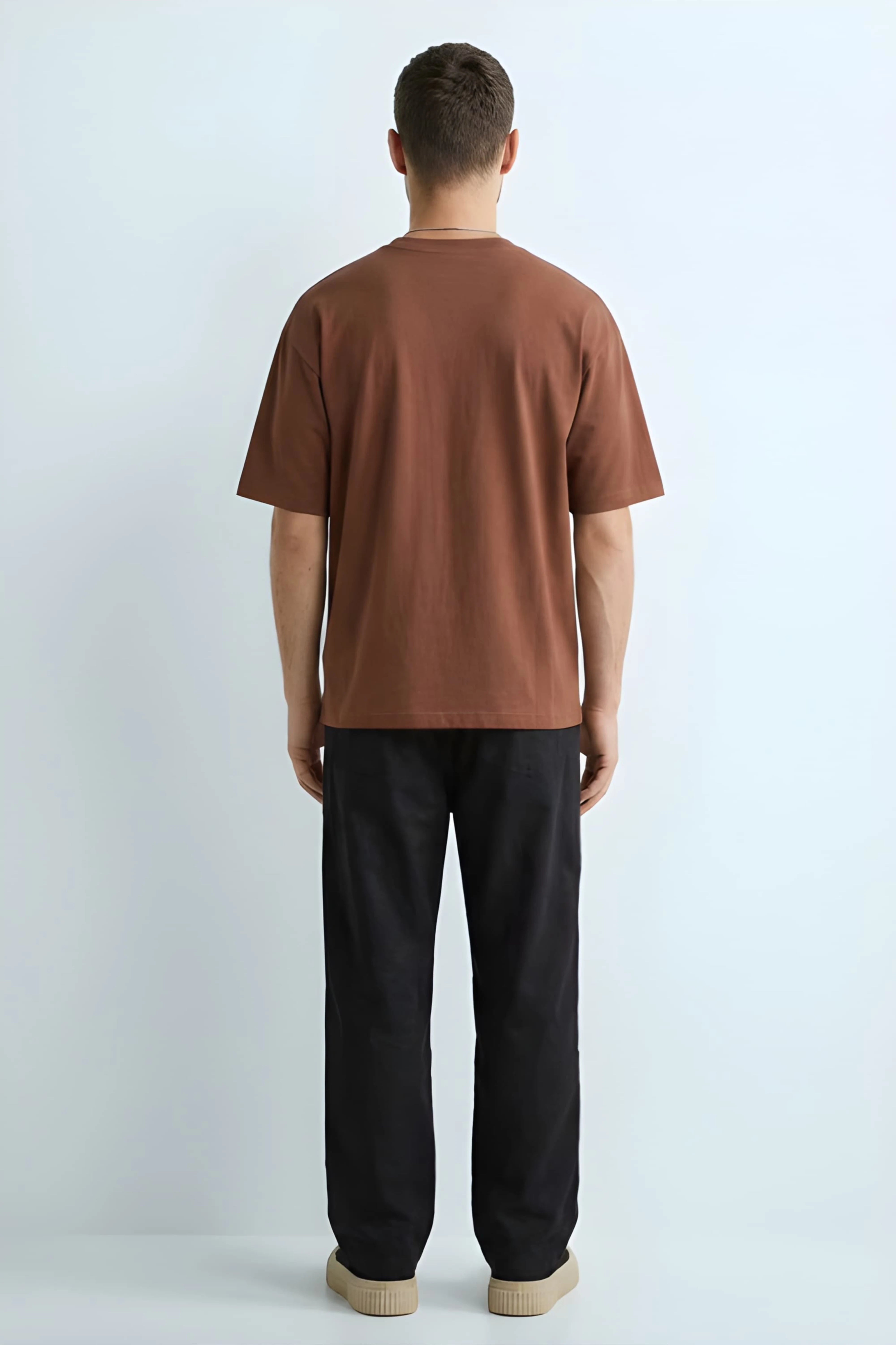 Relaxed Fit 0 Brown T‑Shirt for Men
