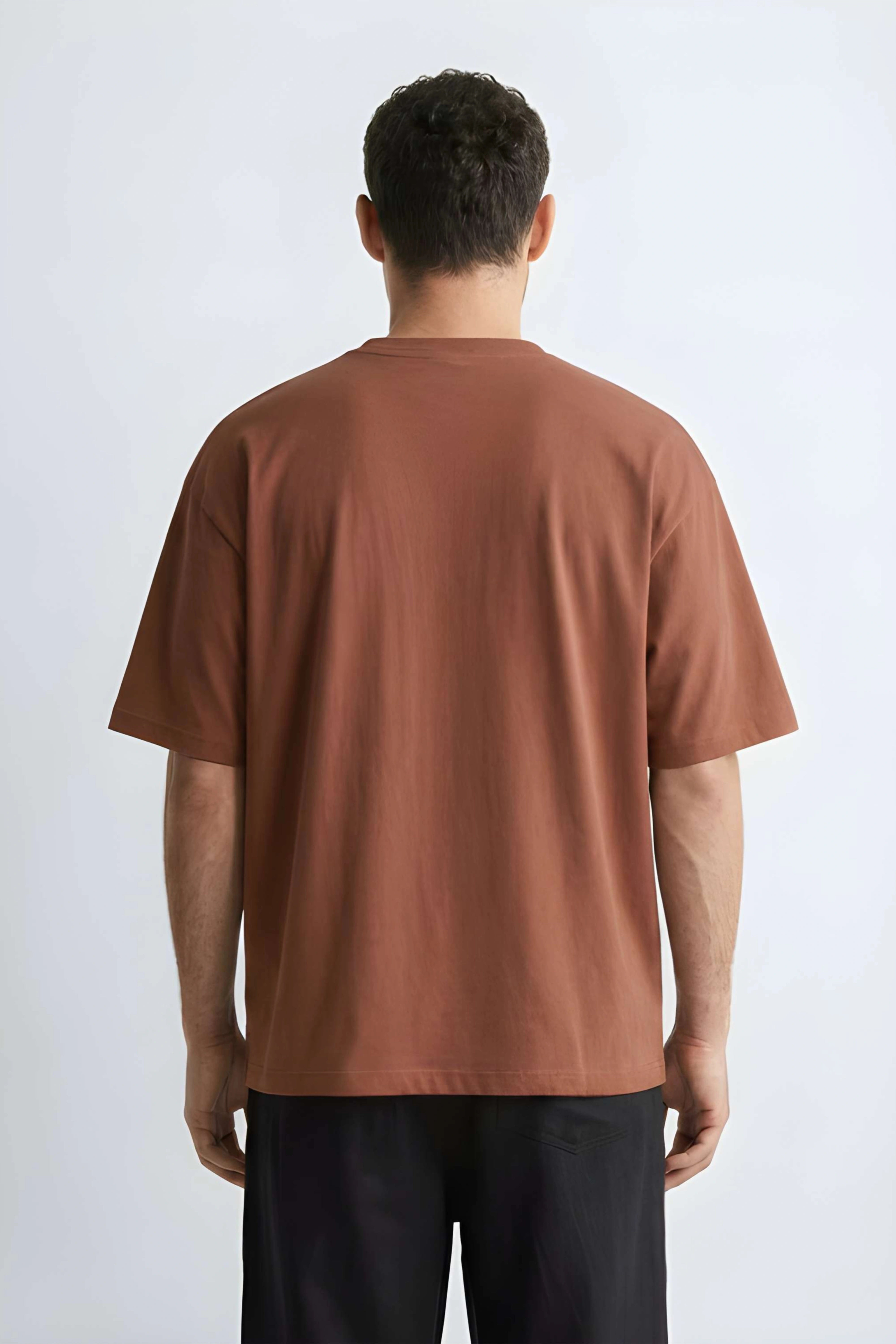 Relaxed Fit 0 Brown T‑Shirt for Men