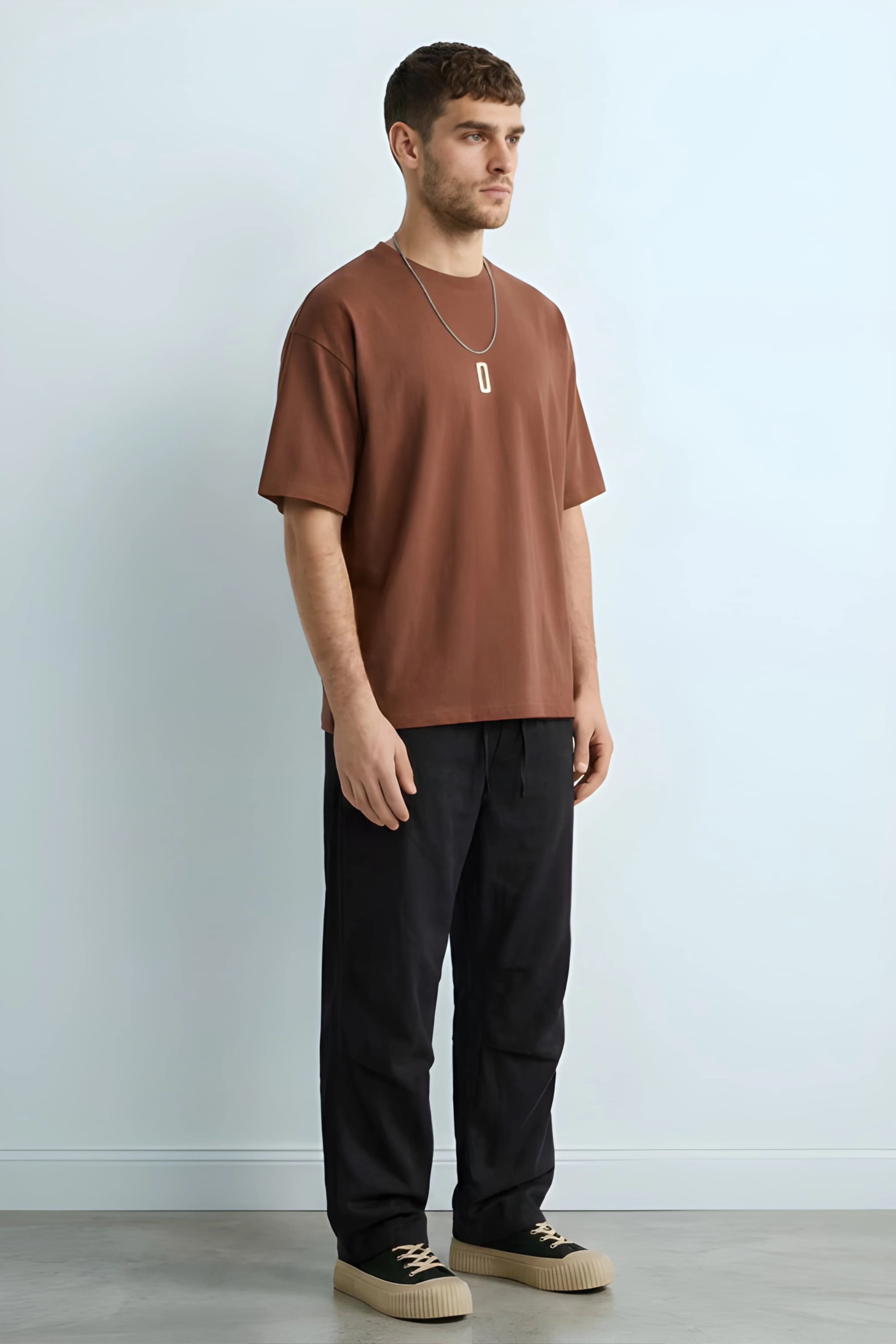 Relaxed Fit 0 Brown T‑Shirt for Men