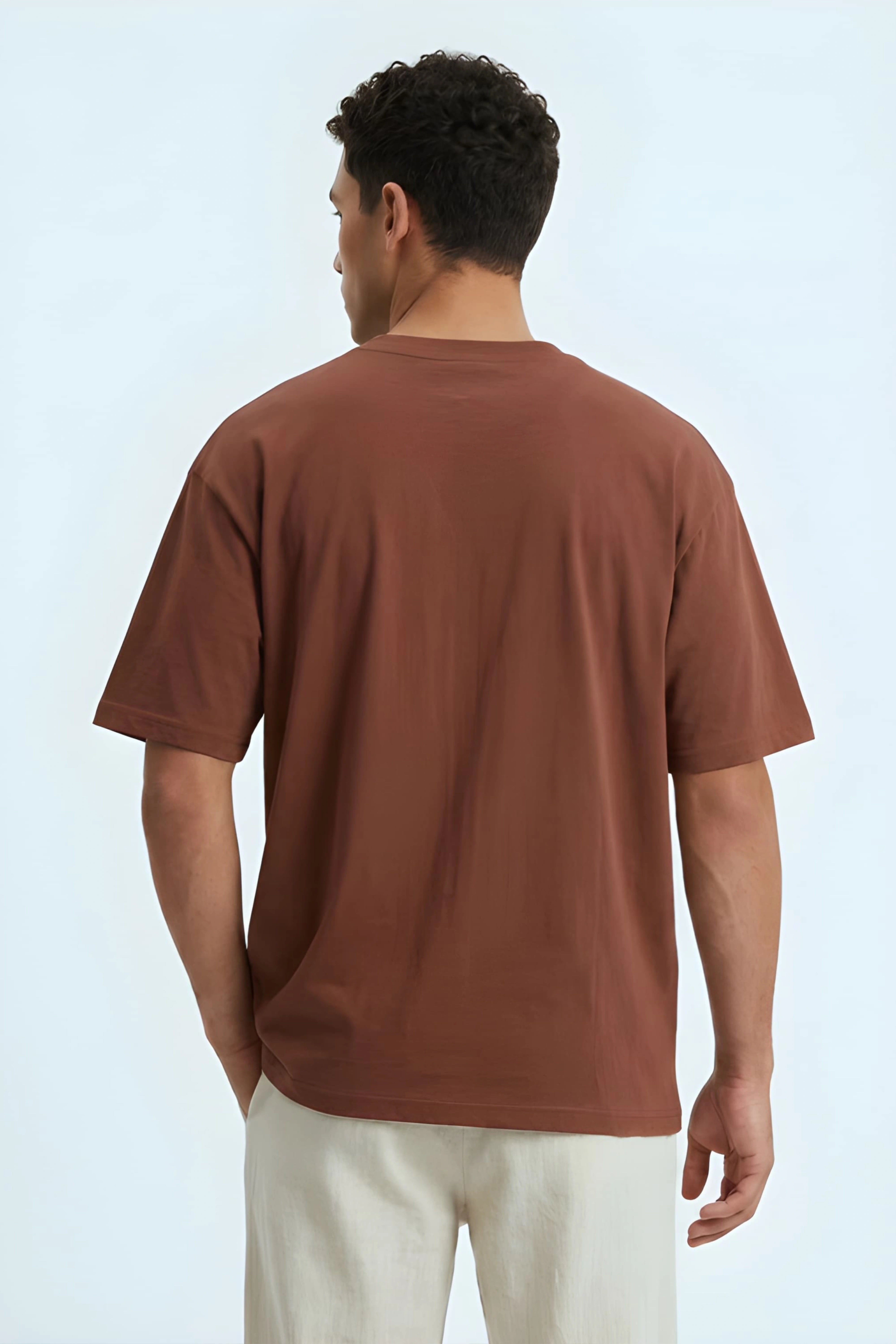 Relaxed Fit Pie Brown T‑Shirt for Men