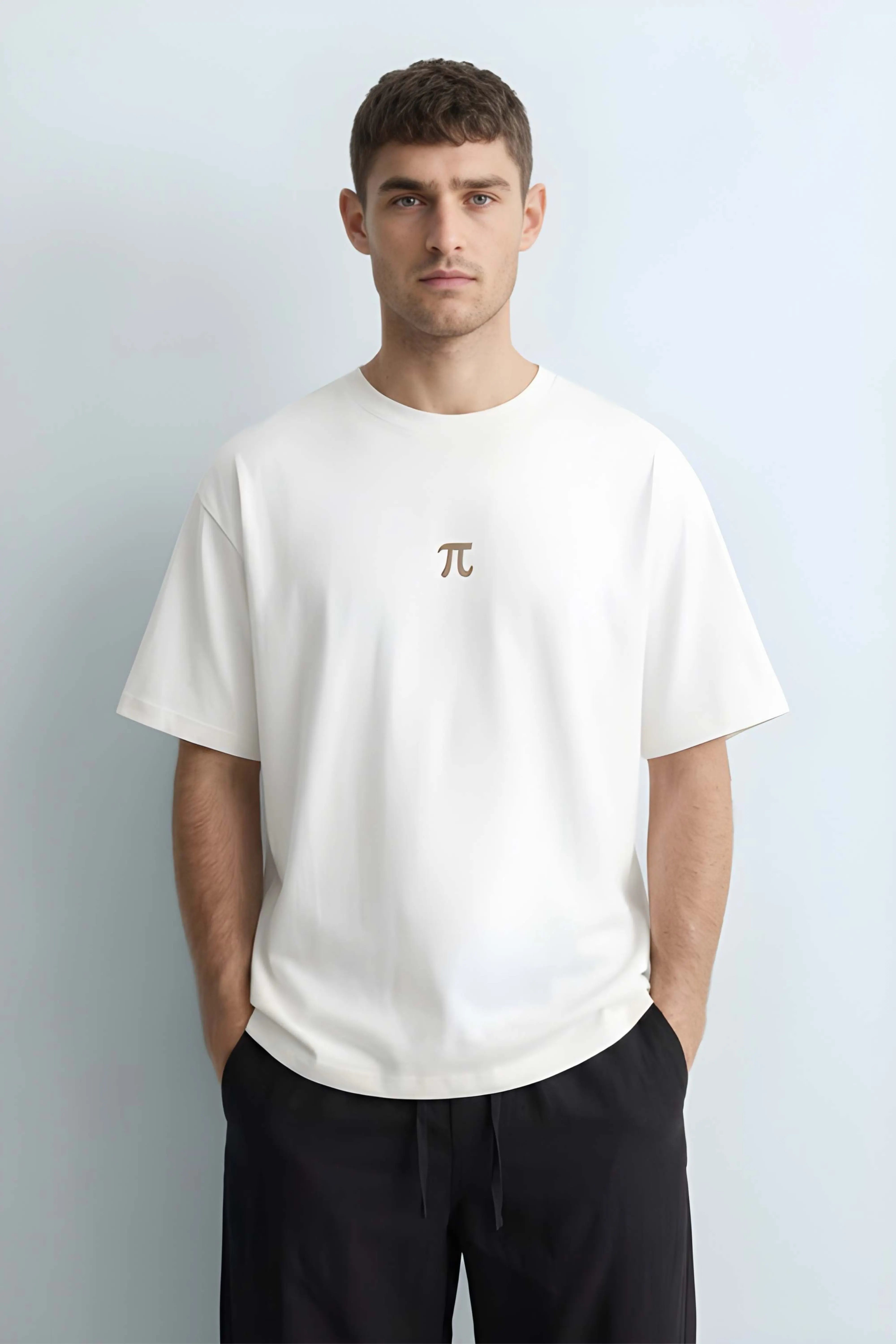 Relaxed Fit Pie White T‑Shirt for Men